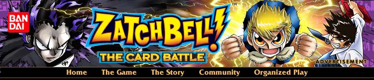 Recovered Zatch Bell The Card Battle website masthead